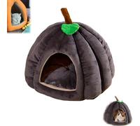 Pumpkin Cat Bed, Cozy Cat Cave Bed with Removable Cushion Pumpkin Ca-t House, Warm Cave Nest Sleeping Bed Puppy House for Cats Small Dogs (Black,M(17.7 * 17.7 * 15.7in))