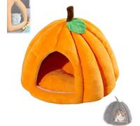Pumpkin Cat Bed, Cozy Cat Cave Bed with Removable Cushion Pumpkin Ca-t House, Warm Cave Nest Sleeping Bed Puppy House for Cats Small Dogs (Orange,L(22 * 22 * 17in))