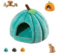 Pumpkin Cat Bed, Cute Halloween Pumpkin Shape Cat Cave Bed, Beds for Indoor Cats, Puppy House for Cats and Small Dogs (Blue,S)