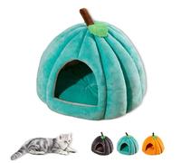 Pumpkin Cat Bed, Cute Pumpkin Shape Cat Cave, Cute Halloween Pet Bed with Removable Cushion for Indoor Cats Small Dogs (Blue,M(17.7 * 17.7 * 15.7 in))