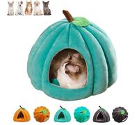 Pumpkin Cat Bed, Enclosed Cat Bed Pumpkin House | Cave, Warm Cave Nest Sleeping Beds Puppy House, with Removable Cushion, Puppy Houses for Cats Small Dogs (Blue,L (56 * 56 * 43 cm))