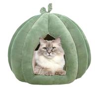 Pumpkin Cat Bed, Enclosed Cat House, Cozy Cat Cave with Thickened Plush, Halloween Themed Pet Hideaway, Warm Nest Kittens and Small Dogs, Perfect for Indoor Winter Home Use, 45x45x40cm Flannel