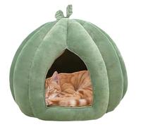Pumpkin Cat Bed - Indoor Cat Cave Hideaway, Enclosed Thickened Pet Bed, Soft Plush Pumpkin Design | Perfect Winter Comfort for Cats and Small Dogs, Ideal for Indoor Relaxation, Napping, Holiday