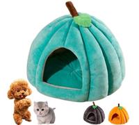 Pumpkin Cat Bed, Indoor Cat Cave with Removable Cushion - Warm Pumpkin Shaped Pet Bed for Small Dogs and Medium Cats, Halloween Themed Kennel House Nest Supplies