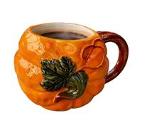 Pumpkin Coffee Mug - 450ml Autumn Milk Mug | Pumpkin Relief Ceramic Cup | Autumn Milk Mug Ergonomic Grip 3D Pumpkin Relief Design Wide Range of Uses Great Present