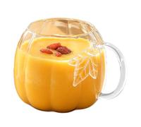 Pumpkin Cup 550ml Clear Glass Seasonal - Pumpkin-Shaped Tea Cups Beautiful | Beautiful Glass Halloween Mug for Milk, Whiskey, Water, | Picnic, Fishing, Outdoor, Holiday, Campfire, Hiking, Adventure Cup