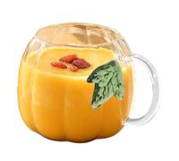 Pumpkin Cups | 550ml Glass Autumn Pumpkin-Shaped Tea Cups | Thanksgiving | Pumpkin Cups | 550ml Glass Autumn Pumpkin-Shaped Tea Cups | Thanksgiving Glass Tea Mug | for Milk, Whiskey, Water, Picnic,