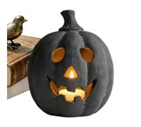 Pumpkin Decor Vintage Resin Statue Autumn Decoration with Candle
