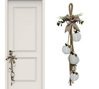 Pumpkin Door Swag - Autumn Harvest Decor - Wooden Fall Hanging Pendants | Holiday Wall Decorations Homeowners Renters Decorators Entryway Fireplace Office Home Apartment Living Room Bedroom