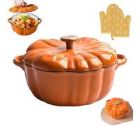 Pumpkin Dutch Oven Pot with Lid, Enameled Cast Iron Pumpkin Dutch Ovens, for Fall Thanksgiving Decor, for All Stovetops (20cm-1)