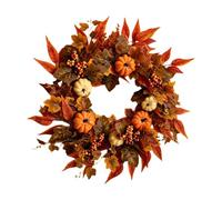 Pumpkin Fall Wreaths - Rustic Maple Leaf Halloween Decor