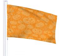 Pumpkin Flag 3x5 FT Happy Halloween Evil Scary Face Outdoor Flags Large Welcome Yard Banners Home Garden Yard Lawn Decor Orange