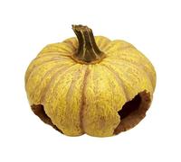 Pumpkin Gecko Cave, Resin Reptile Shelter, Decorative Tank Hideaway with Realistic Texture Finish, Habitat Structure, Exotic Cave with Nature Style, Pet Enclosure for Lizards