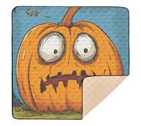 Pumpkin Grimace Tapis de gymnastique et d'activités pour bébé lavable Motif Halloween 127 x 127 cm