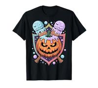Pumpkin Halloween Baseball Ice Cream Drip Spooky Boys Youth T-Shirt