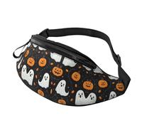 Pumpkin Halloween Sac banane à taille réglable Motif citrouille tendance Imprimé Happy Halloween Unisexe Sac banane Cyclistes - Sac facile d'accès pour clés, cartes et gels énergétiques 14 x 35 cm