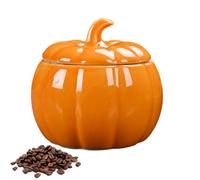 Pumpkin Jar, Halloween Bowl, 6.3x5.12 Inches Airtight Candy Container, Kitchen Display for Dorm Snack Storage, Living Room Countertop, Bedroom Accent, Apartment Decor, Festive Shelf Arrangement