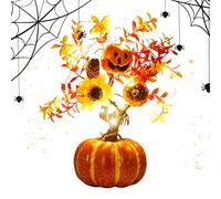 Pumpkin LED - PVC Foam 34x13x35cm Butting Battery Butter In-Button | Lampe D'arbre Artificiel De La Lumière Arbre D'Halloween | Décoration De Table Effrayante Pour Maison Hantée À La Maison Et Afficha