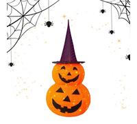 Pumpkin Light, LED Metal Pumpkin, 13.58x17.64 inches Black Top Hat, Thanksgiving Fall Decorations for Indoor Outdoor Yard Party Decor, Warm, Living Rooms and Covered Patios, White, Orange