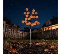 Pumpkin Lights à Branches Solaire, 20 LED pour Arbre Citrouille | Auto On-Off : lampes d’extérieur en forme de citrouille, résistantes à l’eau, pour jardin, allée, pelouse, patio, porche