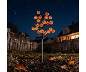 Pumpkin Lights à Branches Solaire, 20 LED pour Arbre Citrouille | Auto On-Off : lampes d’extérieur en forme de citrouille, résistantes à l’eau, pour jardin, allée, pelouse, patio, porche