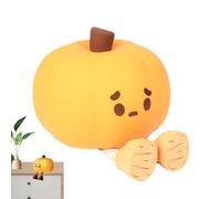 Pumpkin Night Light - ABS Cotton Made Halloween Decor | Lampe tactile à la de bureau avec attrait esthétique | Lumière de nuit en silicone douce avec 3 modes pour le chevet de pépinière d'H