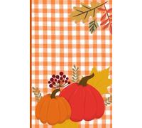 Pumpkin notebook for fall/autumn season, lovely orange with fall leaves and pumpkins