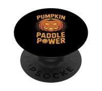 Pumpkin Paddle Power Pickleball Halloween Fun PopSockets PopGrip Adhésif