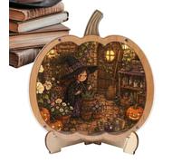 Pumpkin Puzzle Figurine, Halloween Decor Statue, Fall Table Ornament