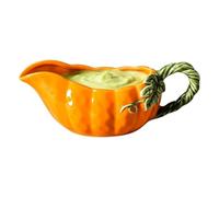 Pumpkin-Shaped Gravy Boat with Large Handle and Easy-Pour Spout | For Coffee, Milk, Salad Dressing and Juice, Beef, Steak or Turkey Dinners, Gatherings, Parties and Weddings