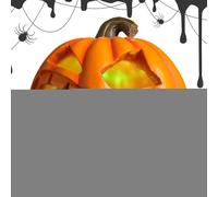 Pumpkin Skull Lamp, Spooky Tabletop Light Decor, Halloween Sculpture Accent, 10.5x10.5x10.5cm, Creepy Atmosphere Creator Warm White, Medium Size, Indoor Party Home Seasonal Display Space the Season