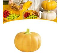 Pumpkin Snack Tray Bowl, Pumpkin Bowls/Tray/Holder-3 In1, Pumpkins Snack Holde, PumpkinSnack Holder - Enlarged and Deepened with Toothpick Storage, Suitable for families, Halloween parties (yellow)