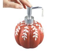 Pumpkin Soap - Ceramic Dispenser Bottle, Decorative Refillable Pump with