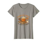 Pumpkin Spice and Cozy Vibes - Automne Automne Esthétique T-Shirt, Femme, Ardoise, XS
