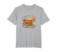 Pumpkin Spice and Cozy Vibes - Automne Automne Esthétique T-Shirt, Homme Grandes Tailles, Gris Chiné, 3X Tall