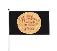 Pumpkin Spice And Everything Nice Drapeau décoratif d'extérieur de qualité supérieure 0,9 x 1,5 m - Couleurs vives, coupe-vent et résistant à l'eau - Idéal pour le jardin et les événements