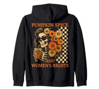 Pumpkin Spice and Women's Right Retro Squelette Girl Féministe Sweat à Capuche