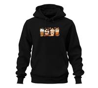 Pumpkin Spice Citrouille Latte Automne Café Citrouille Épice Cannelle Bâtons de Cannelle Sweat à Capuche Unisexe Sweat à Capuche, Noir , XL