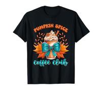 Pumpkin Spice Club Chemise avec nœud et Feuille T-Shirt
