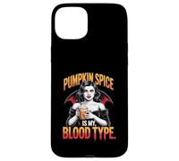 Pumpkin Spice est Mon Groupe sanguin Funny Vampire Girl Coque pour iPhone 15 Plus