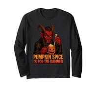 Pumpkin Spice is for The Damned - Dark Humor Demon Art Manche Longue