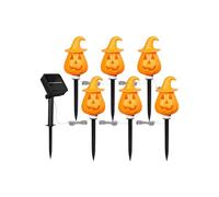 Pumpkin Stake Lights, Halloween Solar Decor, with Ground Insert Stand, Suitable to Pathway Display, Orange Lights for Yard Use, Garden, Porch, Patio, 13.19x2.6x2.6 inches