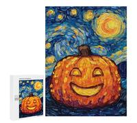 Pumpkin Starry Night Painting Puzzle 1000 Pièces Educa Jouet en Bois Cadeau Unique Décoration Intérieure Jeu Éducatif Challenge Toy Adultes Et Enfants À Partir De 14 Ans 500 PCS