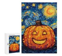 Pumpkin Starry Night Painting Puzzle 1000 Pièces Educa Jouet en Bois Cadeau Unique Décoration Intérieure Jeu Éducatif Challenge Toy Adultes Et Enfants À Partir De 14 Ans 300 PCS