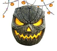 Pumpkin Tree Face Lantern - Resin 15x20x5cm, Lighted Halloween Tree Decor