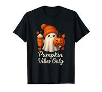 Pumpkin Vibes Only Cute Ghost Latte Fall Halloween Esthétique T-Shirt Graphique avec Valeur