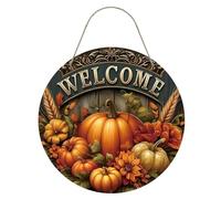Pumpkin Welcome Sign | Fall Door Decor Sign | Pumpkin Door Sign for Fall | Wooden Pumpkin Welcome Sign | Fall Front Door Sign Decor | Safe Materials for Long Term Display