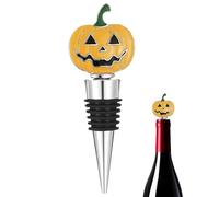 Pumpkin Wine Cork, Halloween Alloy Bottle Stopper, Strong Sealing Wine Sealer, 4.17x1.57 Inches, Festive Decorative Design for Kitchen, Home, Cellar, Dining Table, Party, Holiday, Living Room