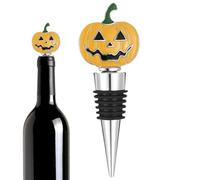 Pumpkin Wine Stopper, Halloween Bottle Cork, 4.17x1.57 Inches, Alloy Sealing Plug, Airtight Decorative Cap, Reusable Holiday Accent, Kitchen Home Bar Dining Table Party Cellar Celebration Event Use