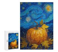 Pumpkin with Autumn Leaves Puzzle 1000 Pièces Educa Jouet en Bois Cadeau Unique Décoration Intérieure Jeu Éducatif Challenge Toy Adultes Et Enfants À Partir De 14 Ans 300 PCS